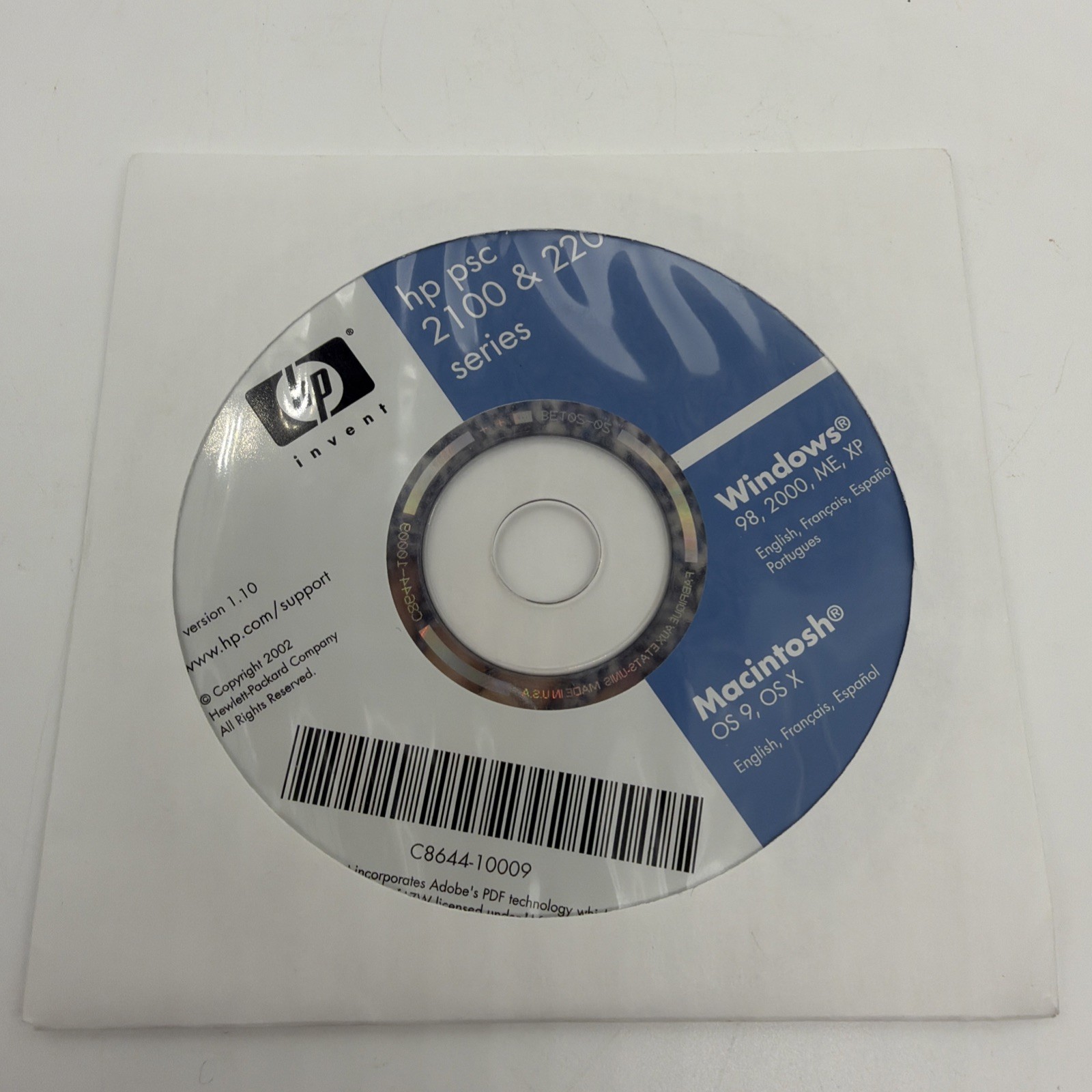 Hp psc 2100 & 2200 Series Hp Invent 2002 Version 1.10
