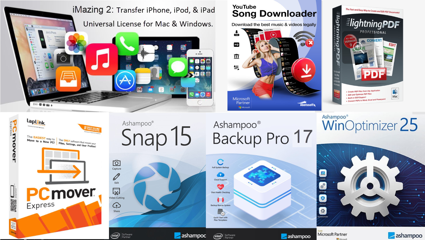 Ashampoo WinOptimizer 25 -Snap 15 -Lightning PDF⁠ – PCmover Express PC [DISC]