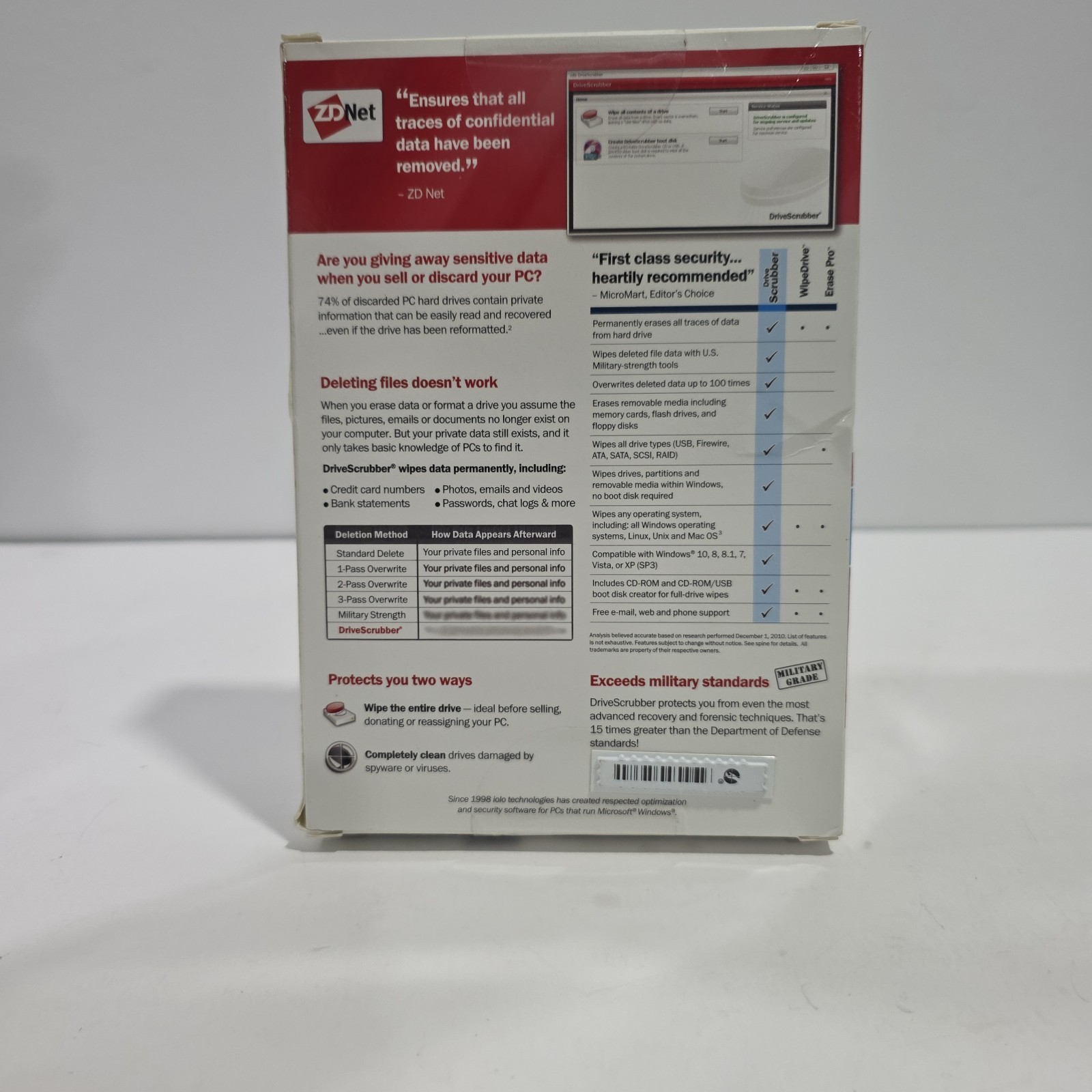 GENUINE Iolo Military Grade Drive Scrubber For Windows Security New Sealed