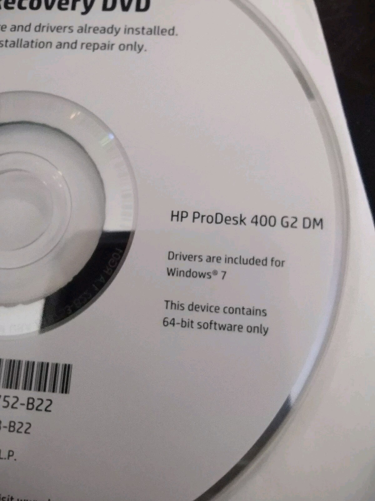 HP ProDesk 400 G2 Driver Recovery DVDs Windows 10 W/7