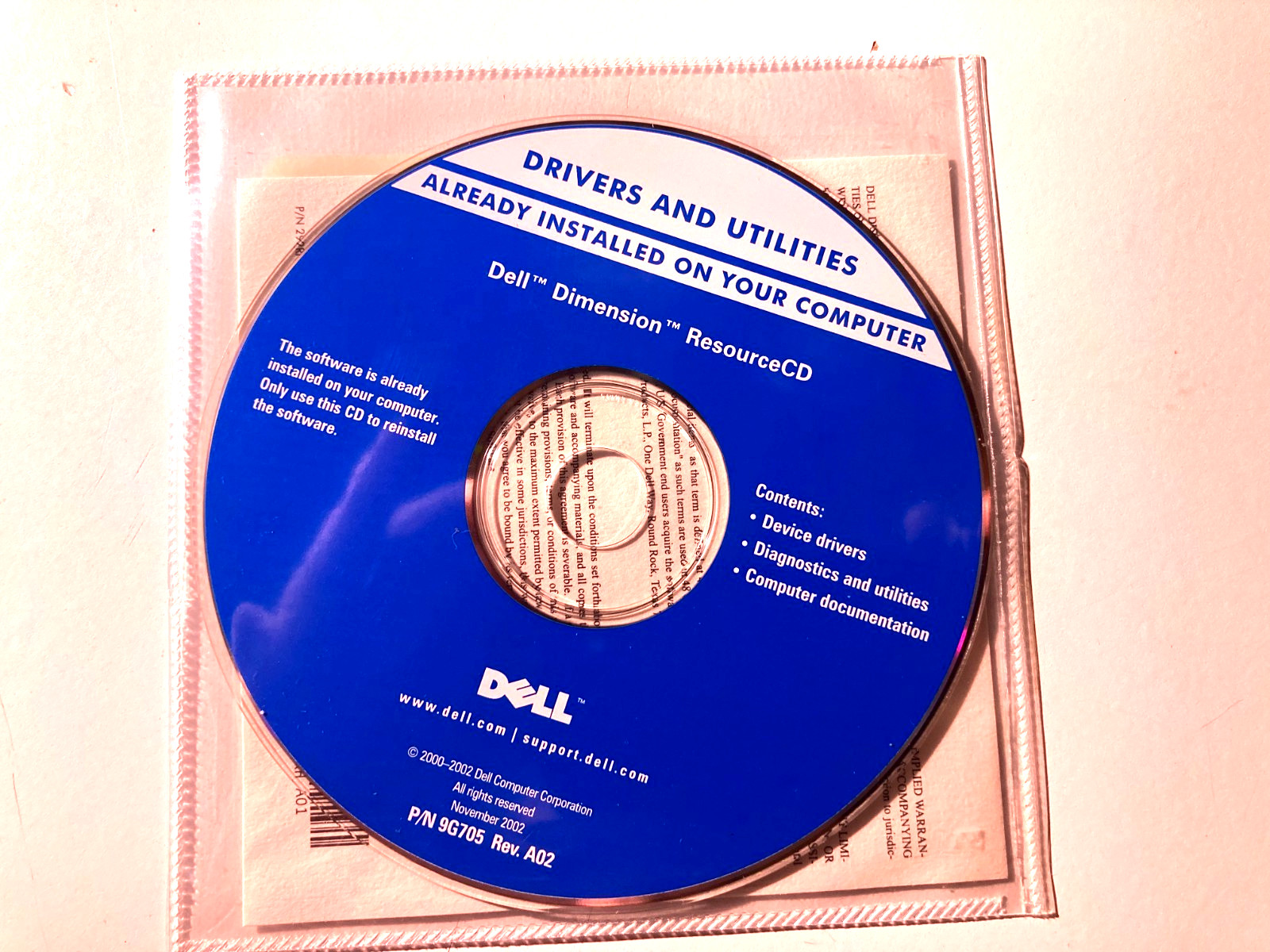 Six (6) – 2002 Dell Installation Discs; Drivers & Utilities; Roxio; CyberLink;
