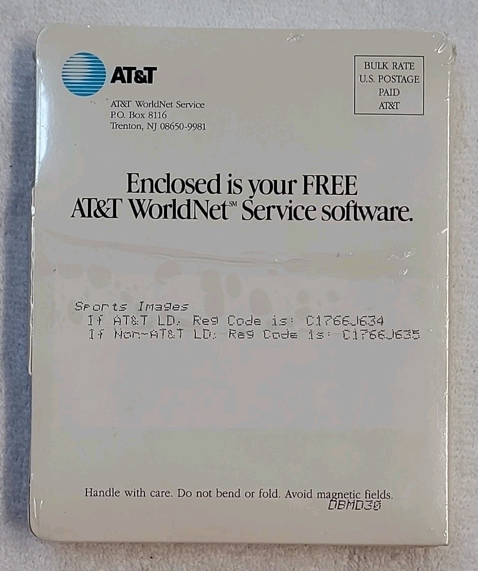 AT&T WorldNet Service 3.5″ installation diskettes Windows version 1996 Netscape