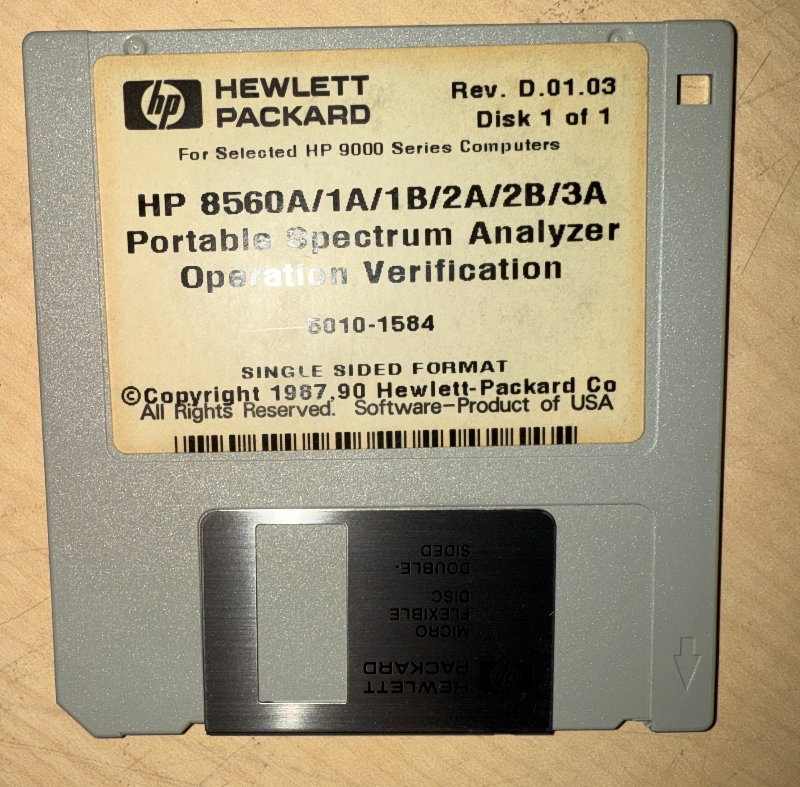 HP 8560A/1A/1B/2A/2B/3A Portable Spectrum Analyzer Operation Verification #B2