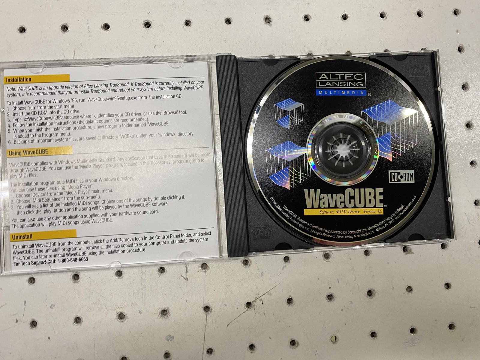 Vintage 1996 Altec Lansing WaveCUBE MIDI Driver 4.0 Software CD-ROM Windows 95