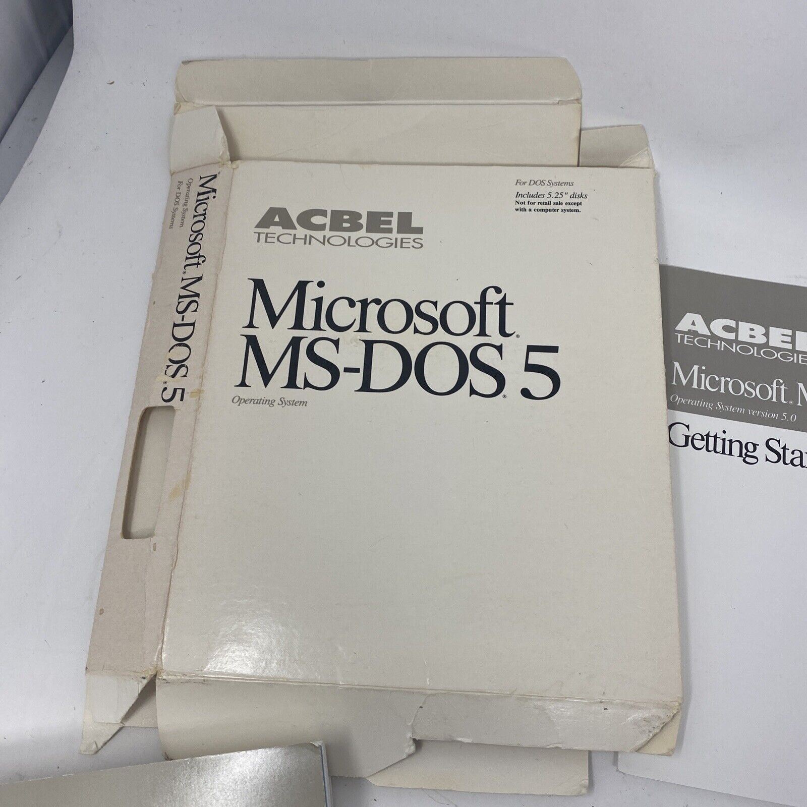 Microsoft MS-DOS 5 on 5 x 5-1/4″ 5.25″ Acbel Technologies Floppy Disks Complete