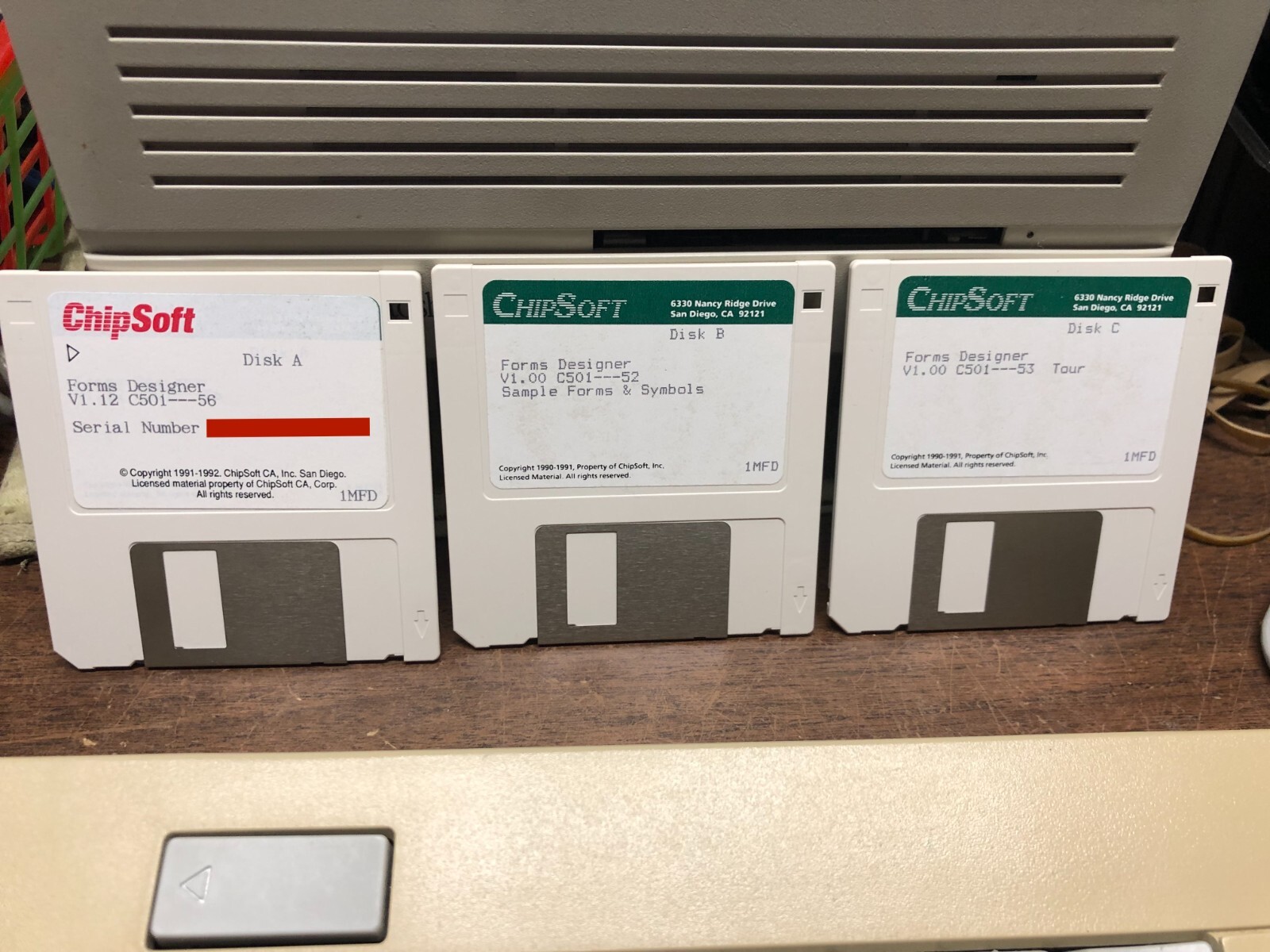 ChipSoft for Macintosh Software 3-1/2″ disks – vintage Mac software