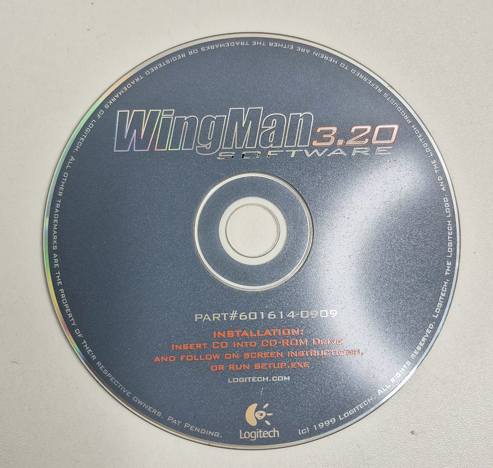 VTG Logitech Wingman V3.20 Software PC 1999 CD-ROM 601614-0909