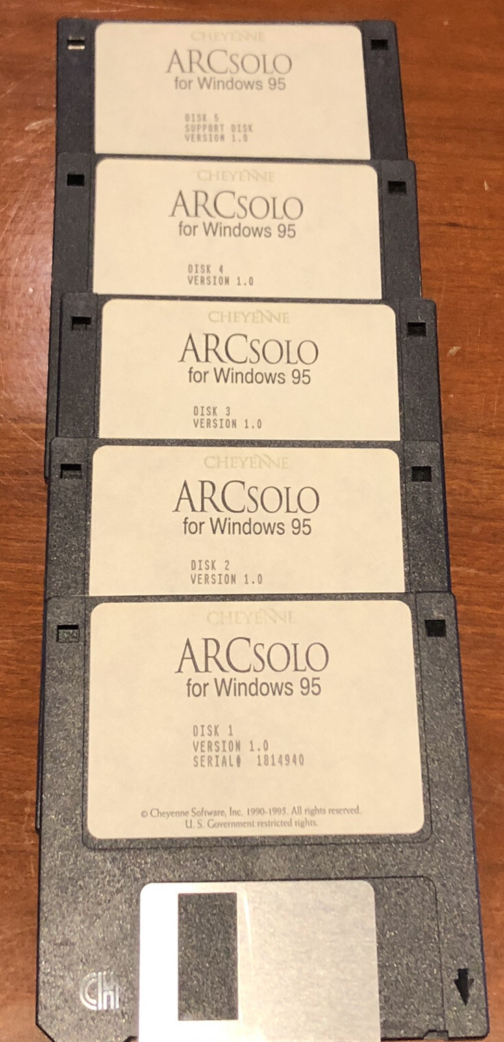 Cheyenne ARCsolo for Windows 1.0 Backup Software PC Workgroup for HP DAT Drive