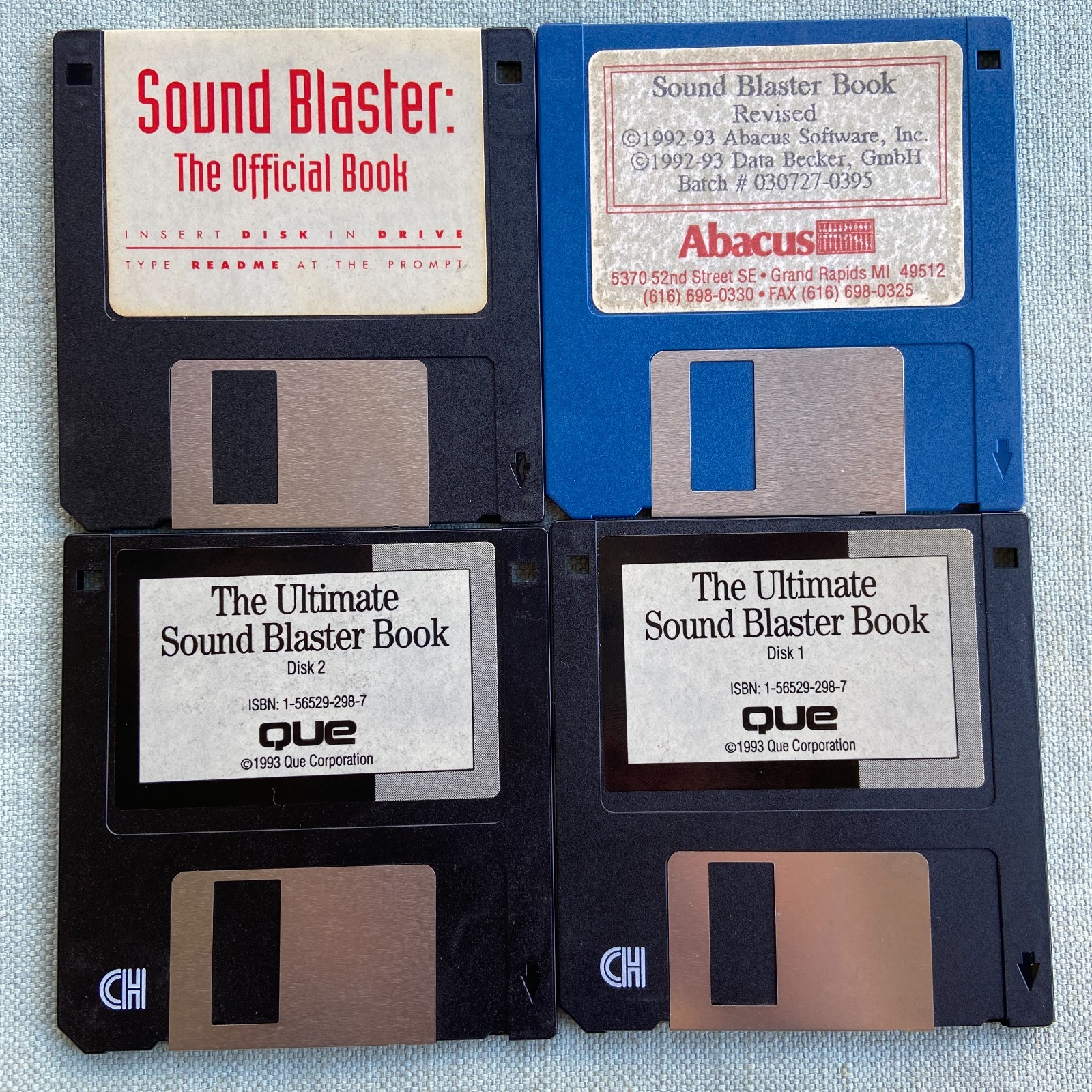 Vintage Computer Drivers Lot Audio Sound Blaster Install Diagnostics Book 3.5” F