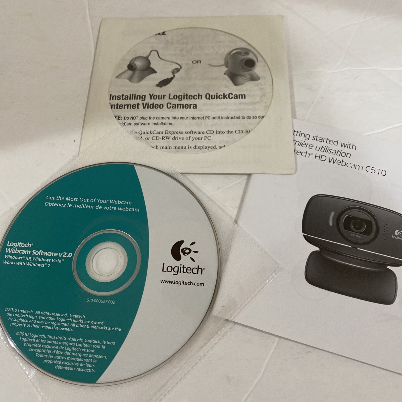 Logitech Webcam Software V2.0 Install Disk and book
