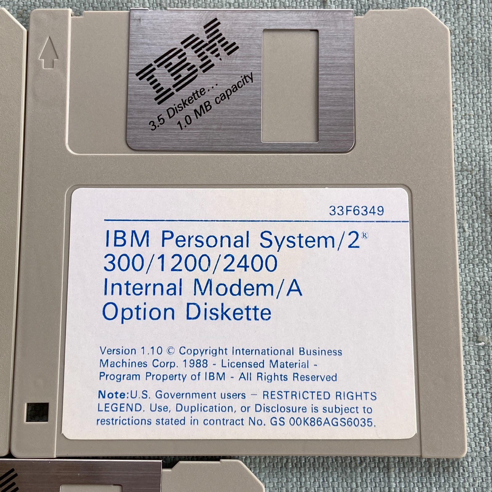 Vintage Software IBM PS/2 Model 300 1200 2400 Modem Flash VPD 700 Version 1.05 1