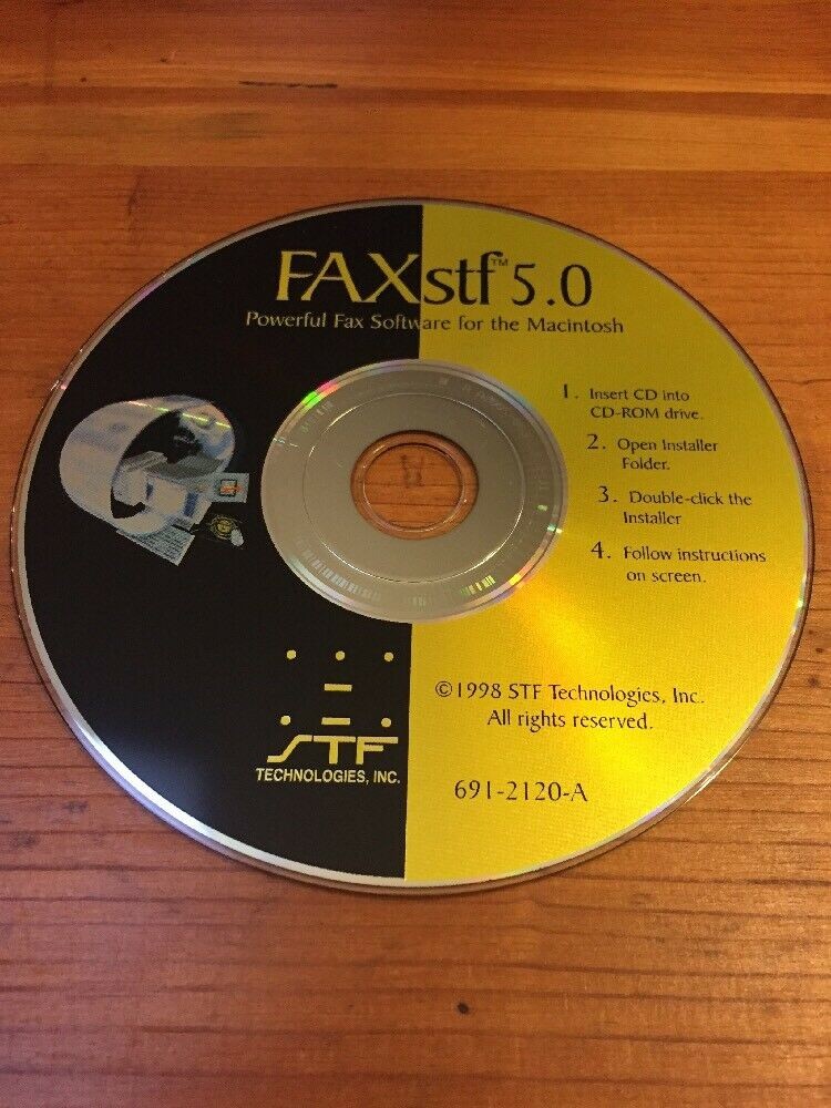 Vintage 1998 Fax SFT 5.0 Mac Macintosh Software Install Disc CD