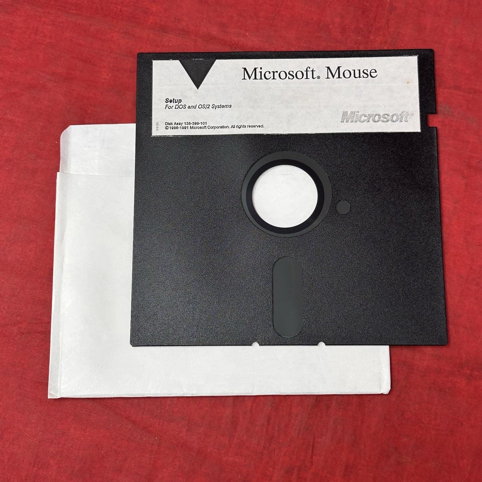 Microsoft Mouse for DOS & OS2 Systems 5.25″ Disk 135-399-101 Vintage