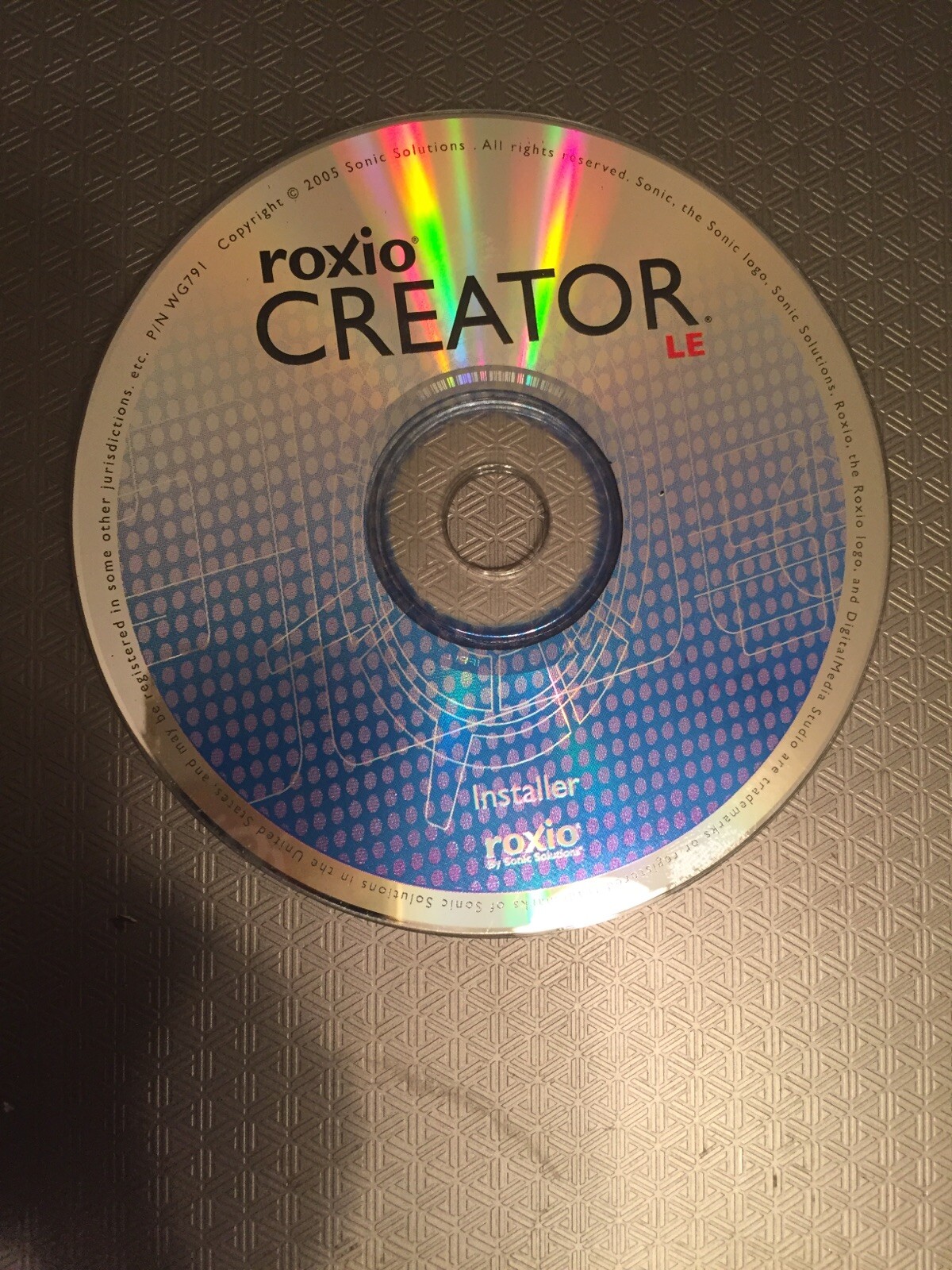 Roxio Creater LE, P/N WG791 2005 Sonic Solutions