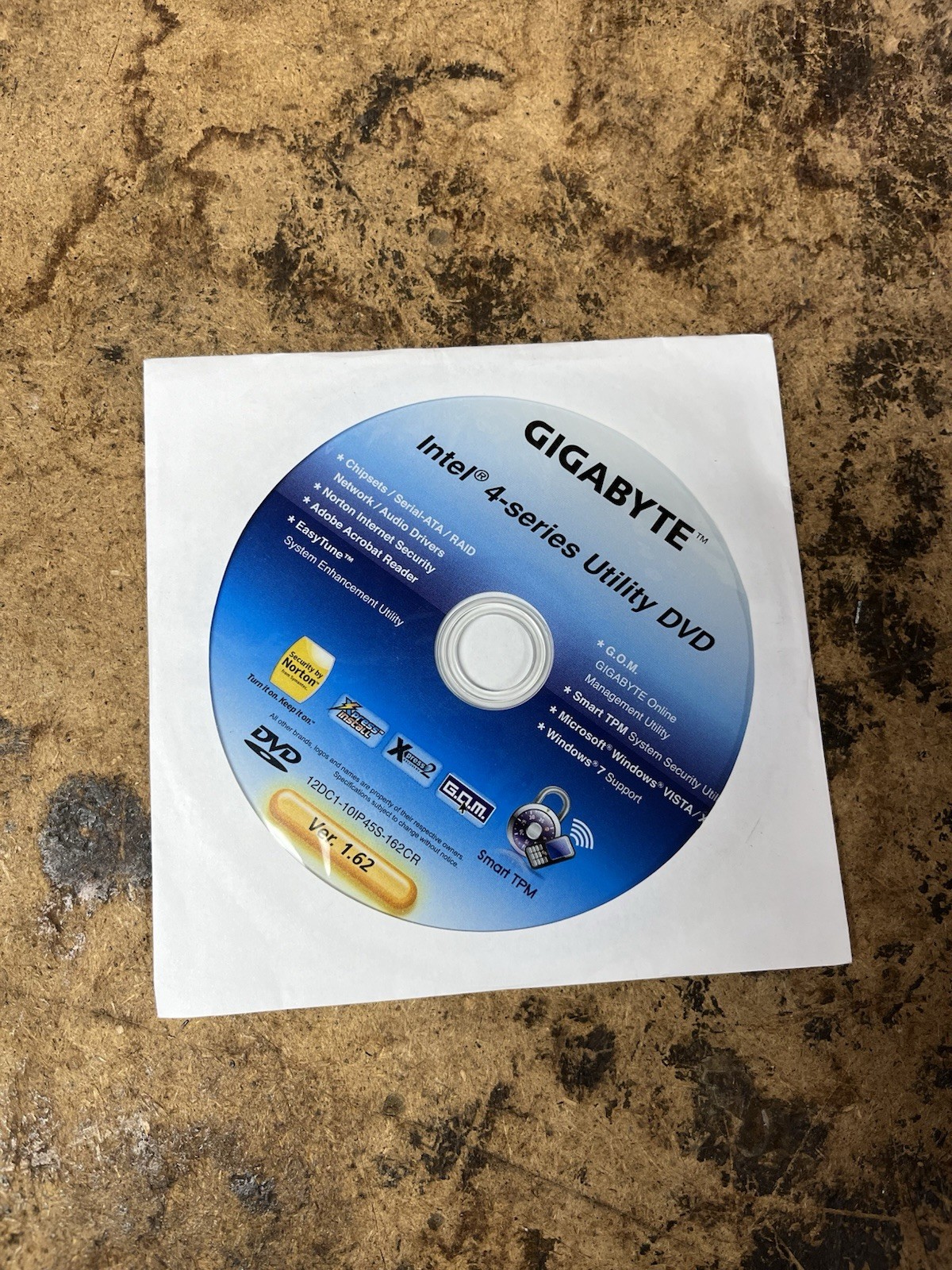 Gigabyte Intel 4 Software DVD Version 1.62 Drivers Disc Only Windows XP Vista 7