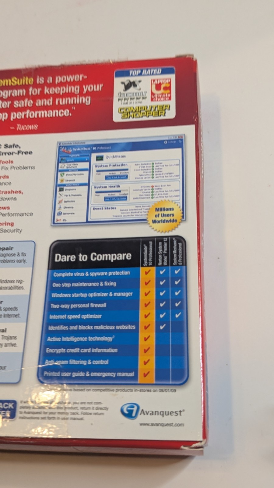 Avanquest System Suite 10 Professional PC Tune Up Repair Security Software 3 PC