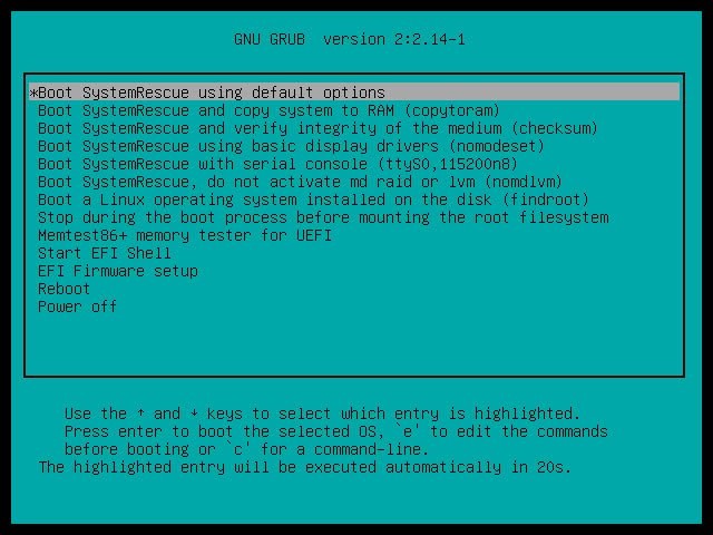 SystemRescue Bootable DVD/USB