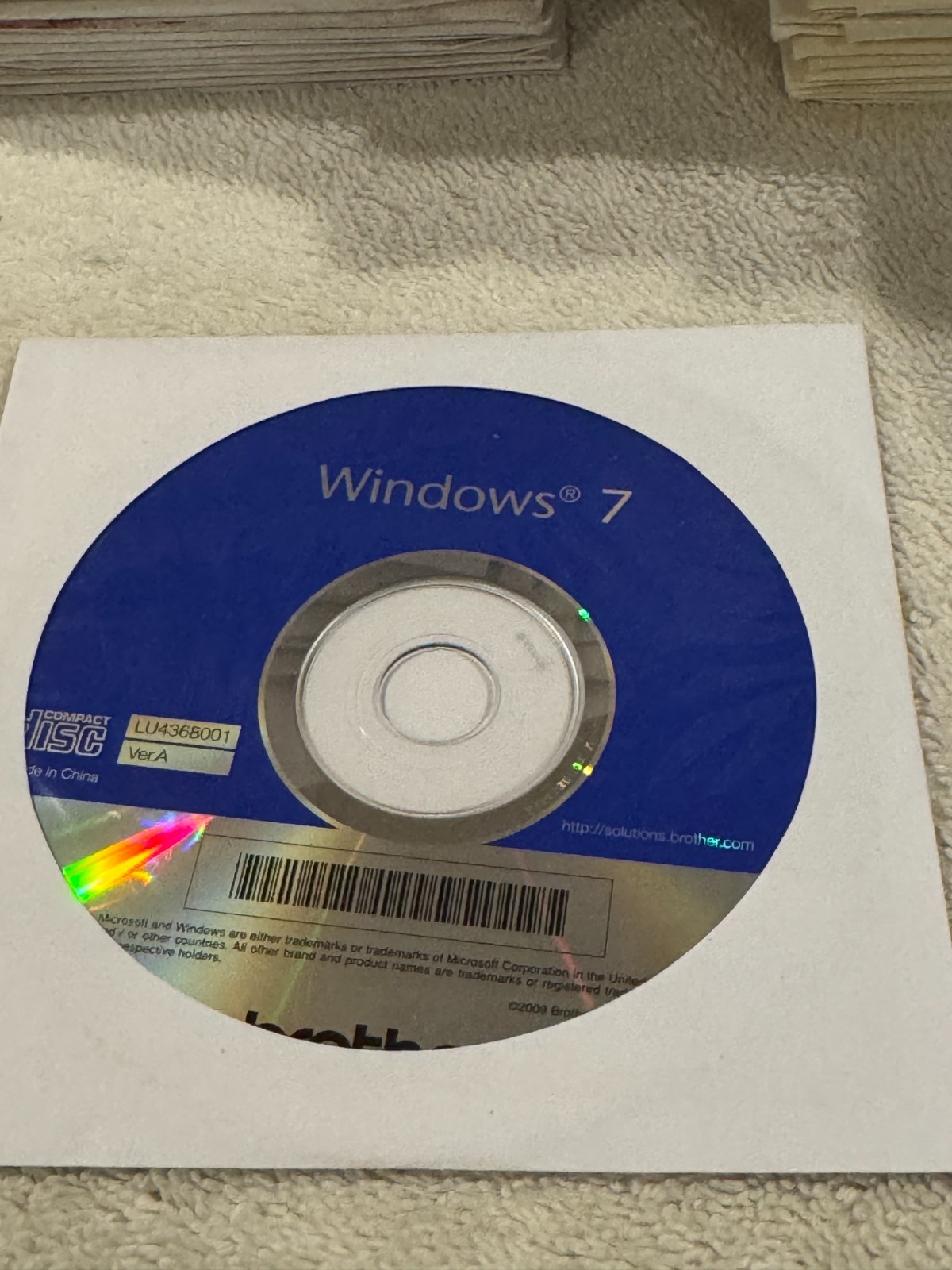Microsoft Windows 7 – Brothers CD – VERY GOOD CONDITION/NO SERIAL #!!!!