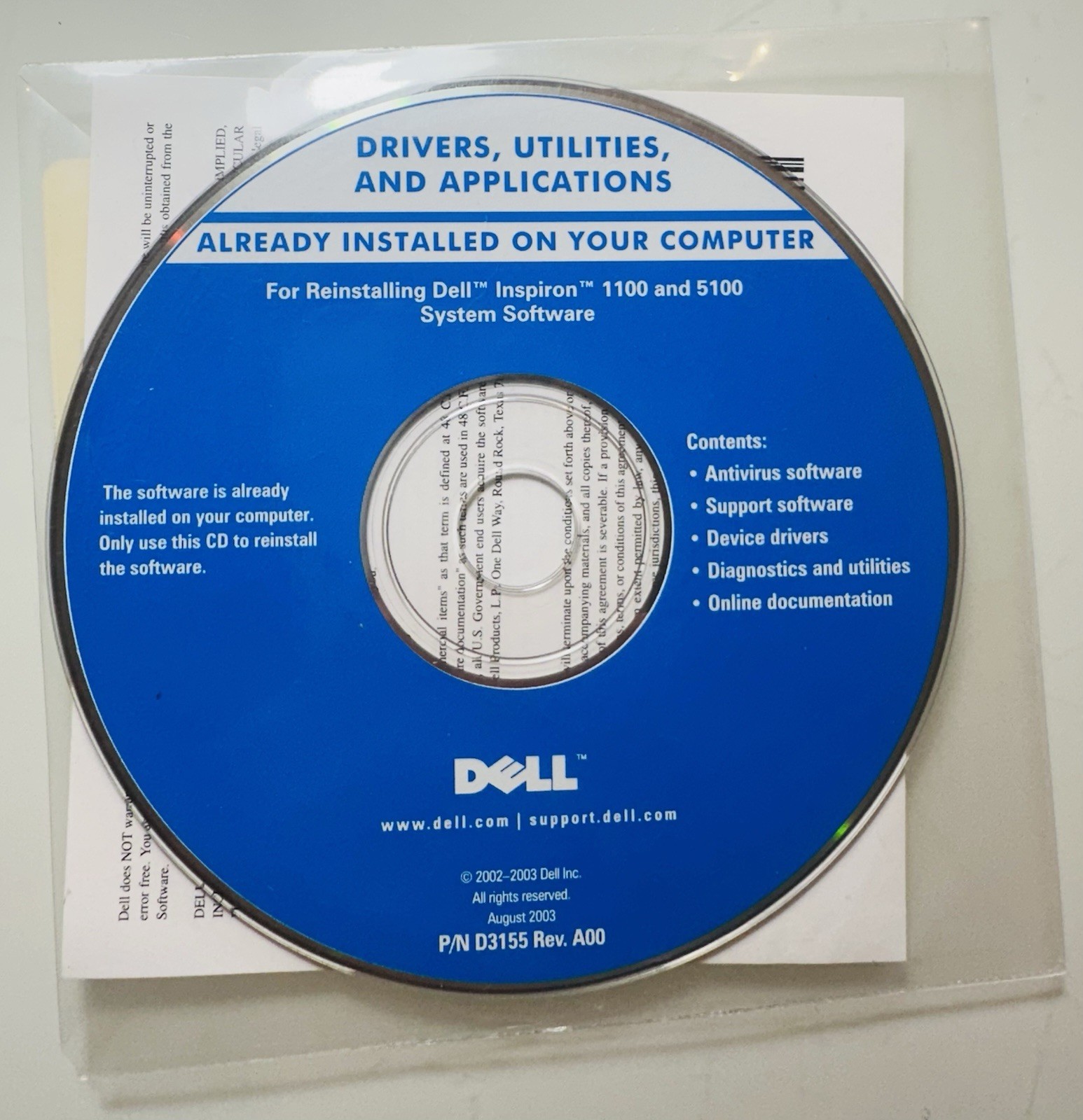 Dell OEM Software Application Drivers Utilities WinDVD + Netgear WGR614v8 Lot 4