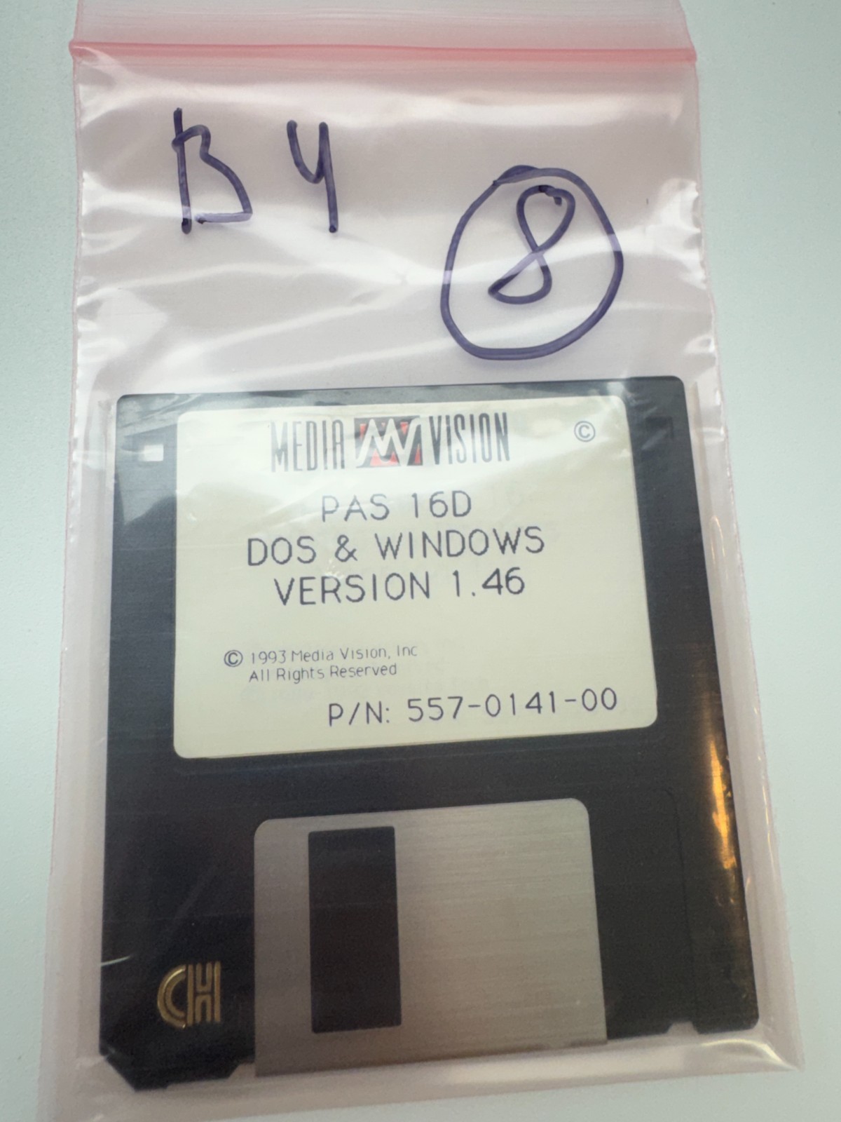 Media Vision PAS 16D Pro AudioSpectrum DOS Windows Driver 3.5″ Floppy Disk