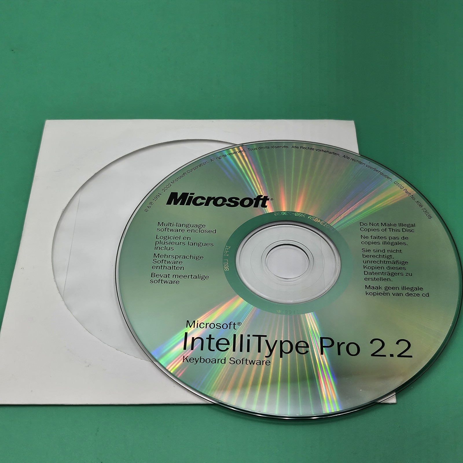 Microsoft IntelliType Keyboard Pro 2.2 Keyboard Software CD-ROM Vintage Disc