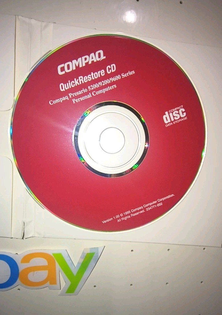 Compaq Quick Restore CD Compaq Presario 5200/9200 /9600 Series Personal Computer