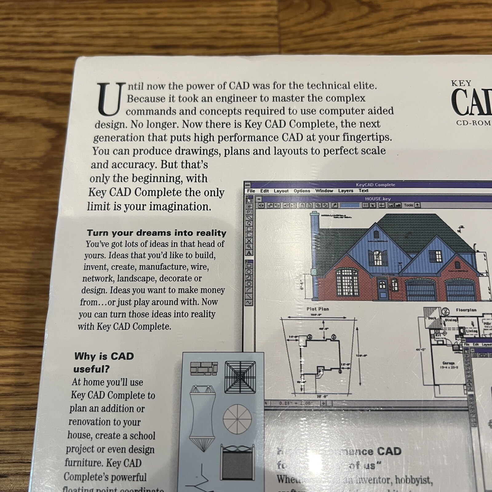 Key CAD Complete CD-Rom Software by Softkey for Windows 95 / 3.1 & MAC