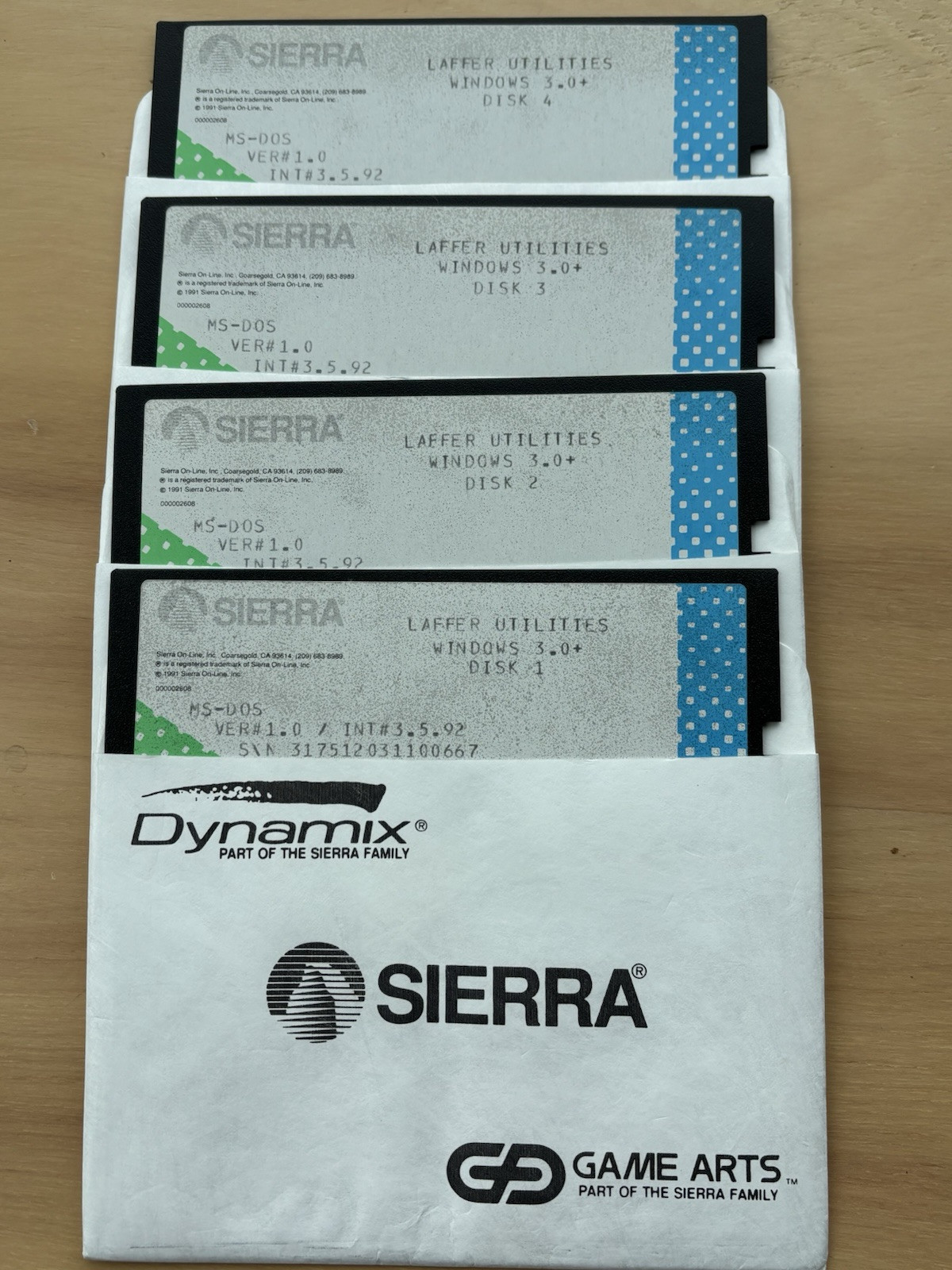 Sierra/Dynamix’s Laffer Utilities ~ 4 disk set ~ 5 1/4 floppy disks ~ 1981