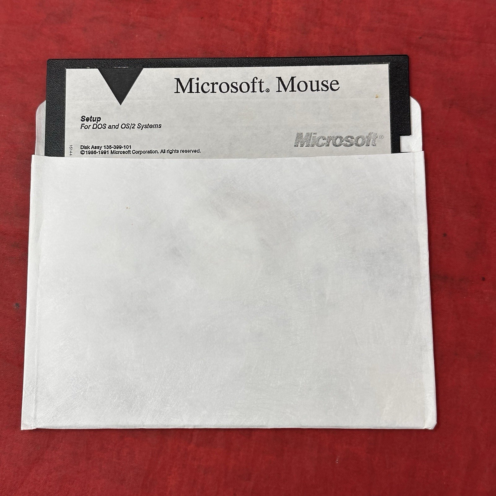Microsoft Mouse for DOS & OS2 Systems 5.25″ Disk 135-399-101 Vintage
