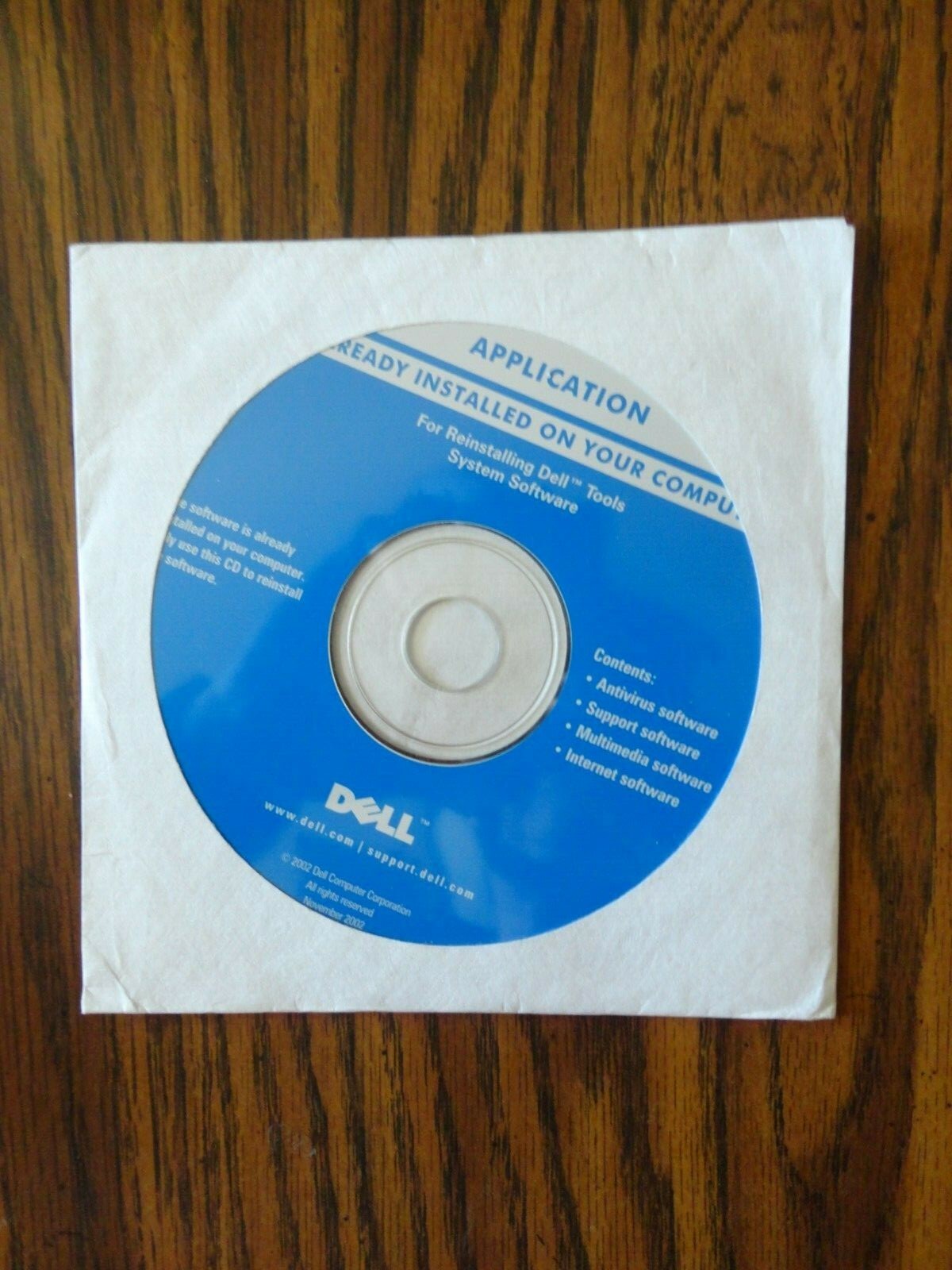 Vintage Dell Application Reinstalling Tools System Software CD P/N 6Y299 Rev A00
