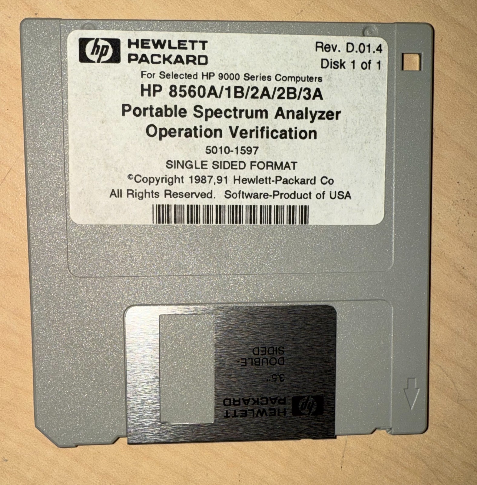 HP 8560A/1A/1B/2A/2B/3A Portable Spectrum Analyzer Operation Verification #B2