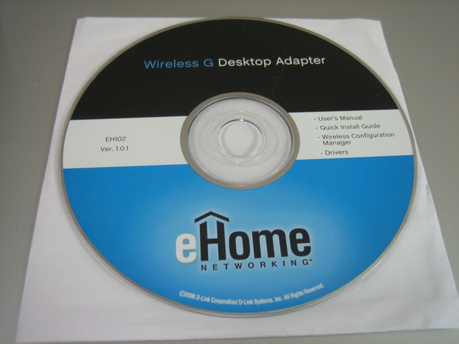 eHome Networking Wireless G Desktop Adapter Driver/Installation Ver 1.01 (2006)