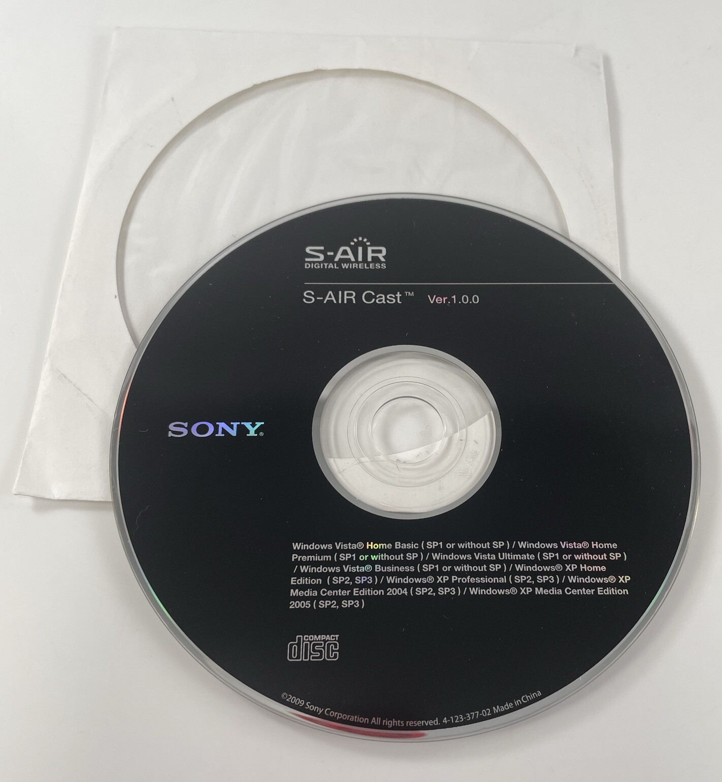 Sony Genuine S-AIR Digital Wireless Cast Replacement CD – ver 1.0.0