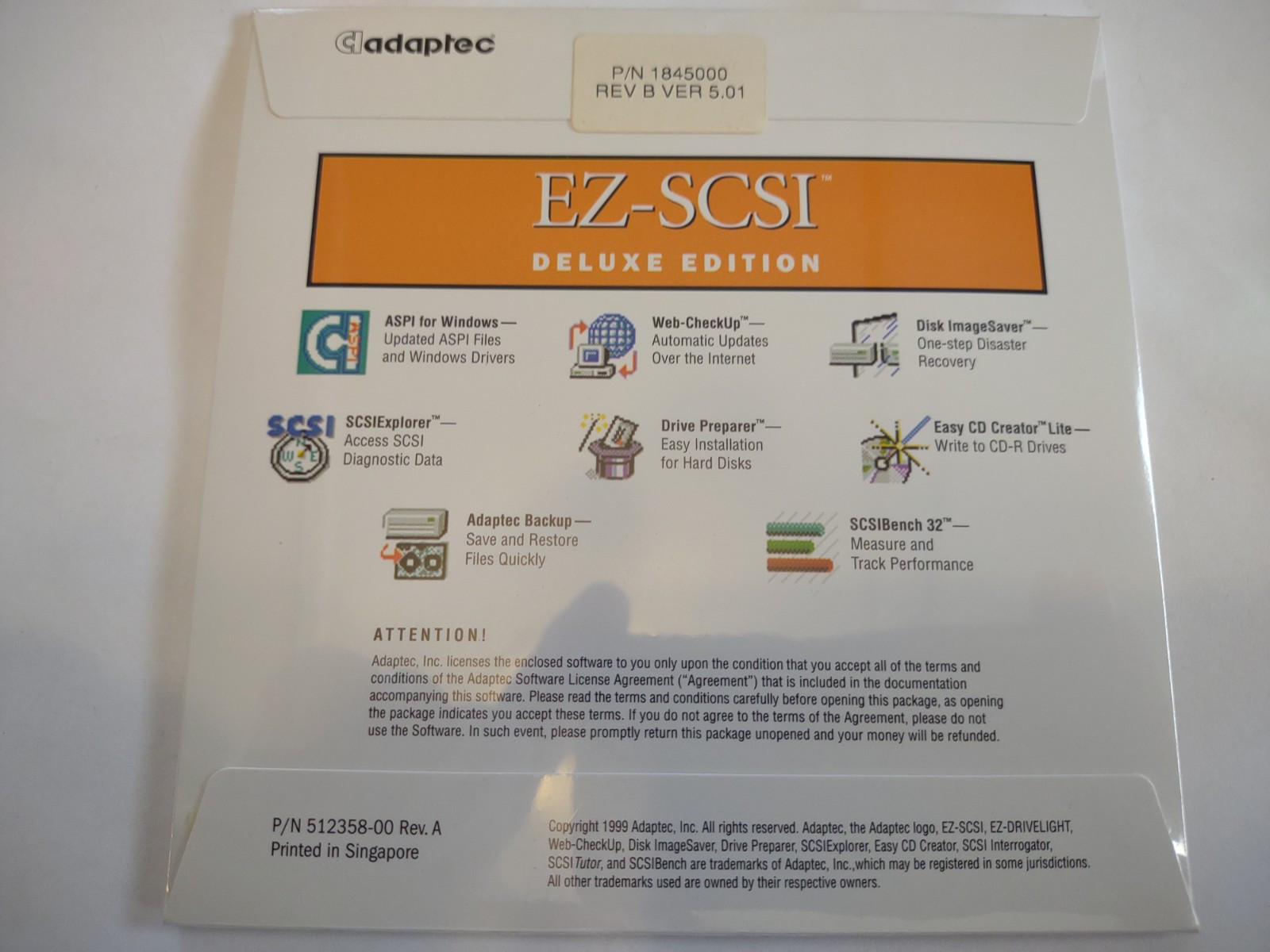 Adaptec EZ-SCSI 5.0 Deluxe Edition CD-ROM 512358-00