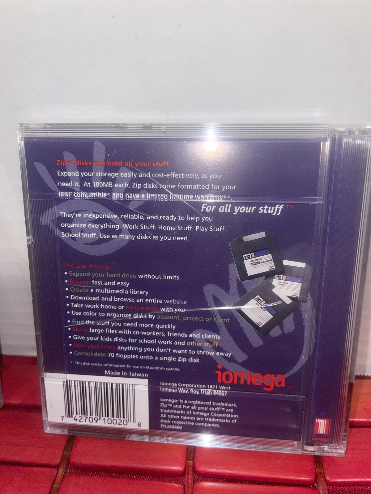 2-Iomega Zip 100MB Disk formatted for IBM-compatibles