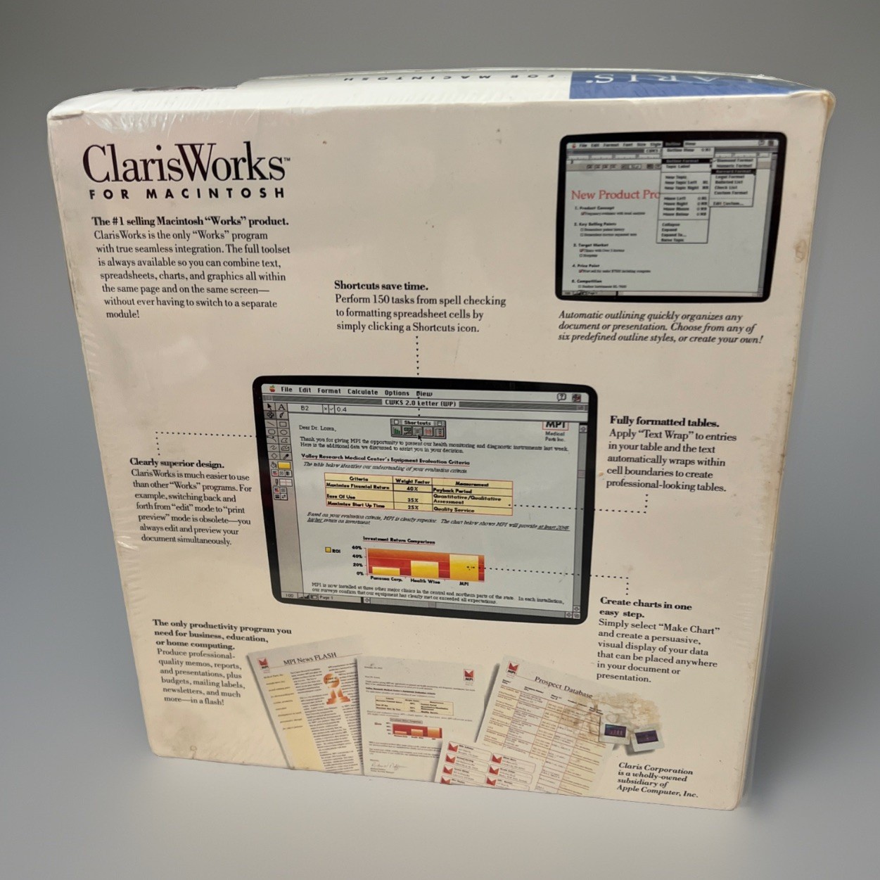 Vintage Apple Macintosh ClarisWorks Software – V2.1 – Complete Software 1993