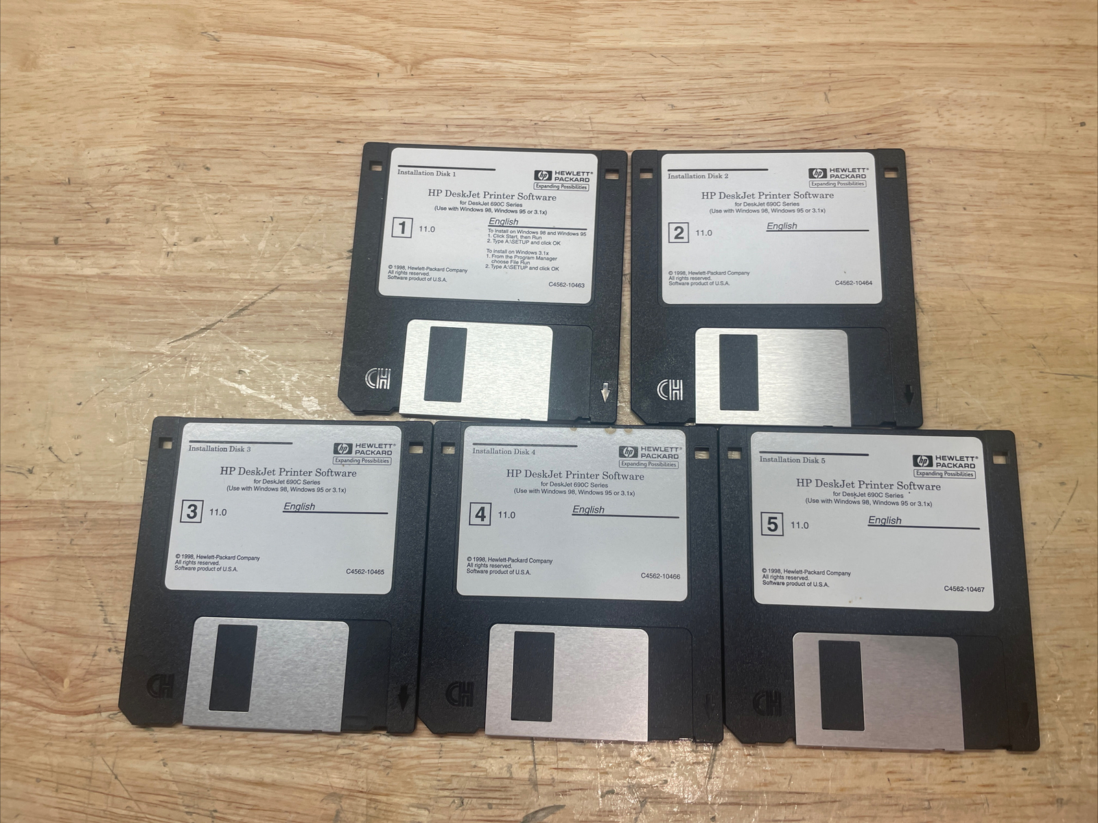 Hewlett Packard HP Deskjet Printer Software 690C Series 3.5” Floppy Disks