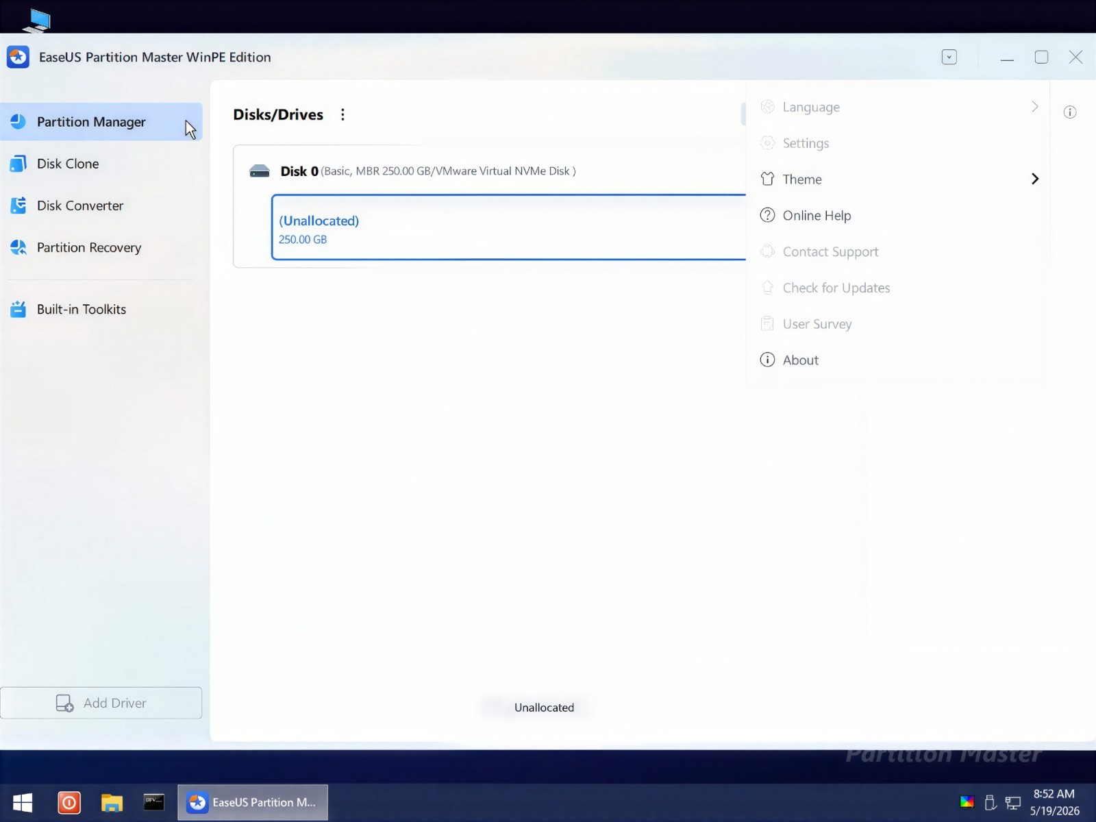 EaseUS Partition Master Bootable DVD/USB