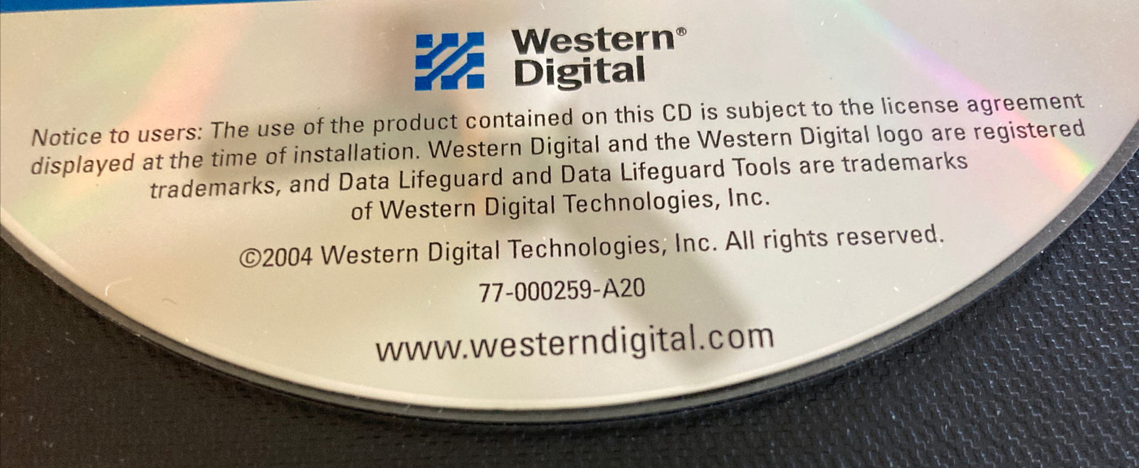 Western Digital Data Lifeguard Tools v 11.1 CD for Windows XP, 2000, ME, 98SE