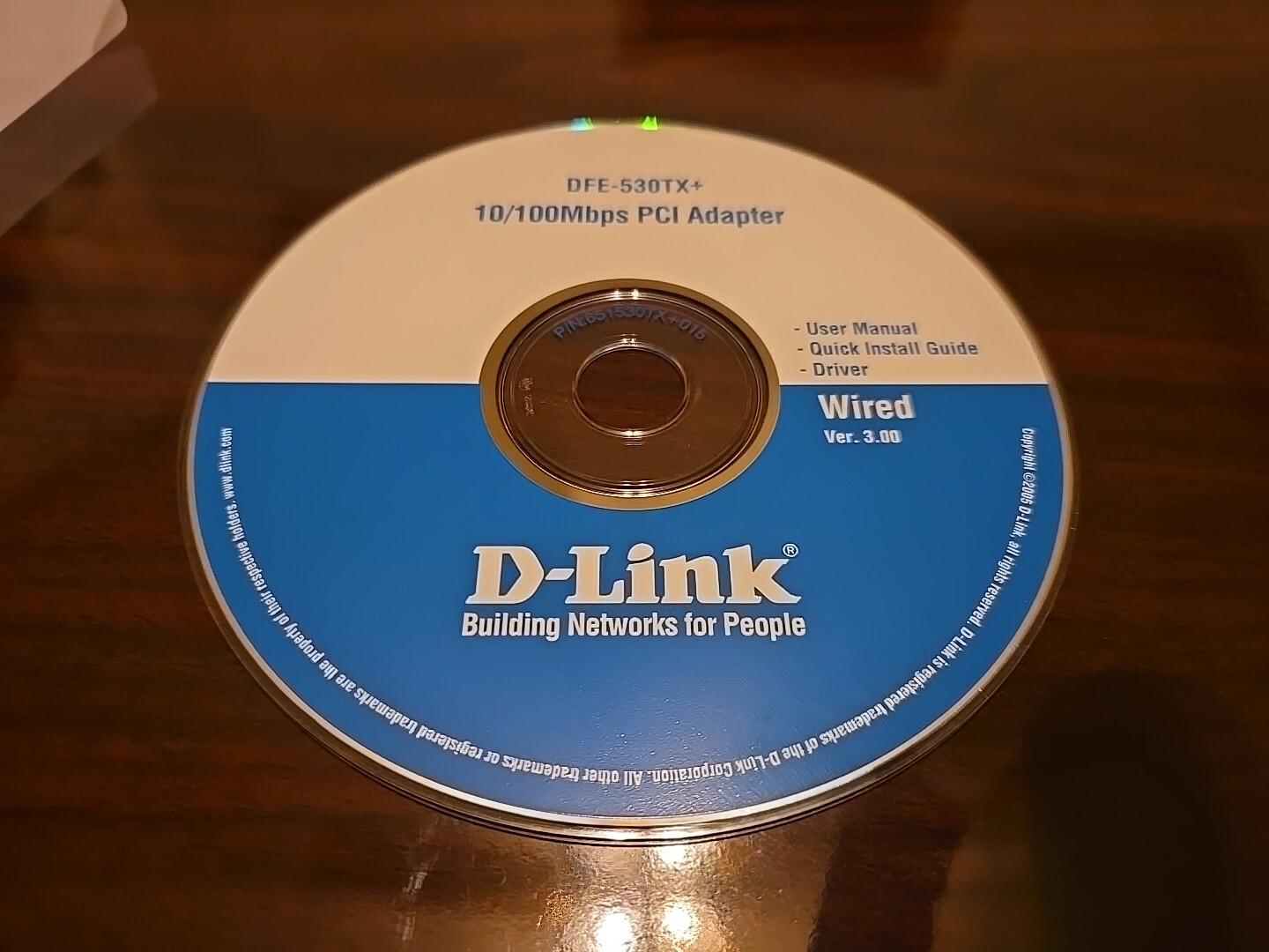 D-Link Ver 3.00 DFE-530TX+ Wired 10 100 Mbps PCI Adapter Drivers & Manual CD
