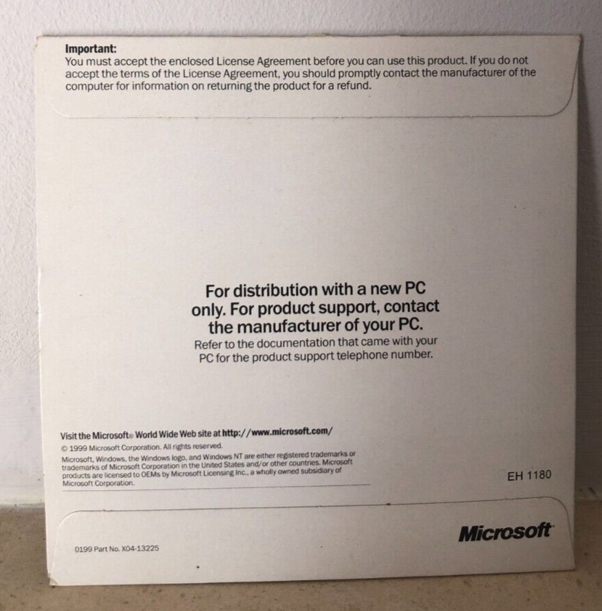 Vintage CD Software Microsoft Virtual Machine 1999 Portugal edition Rare NT/98