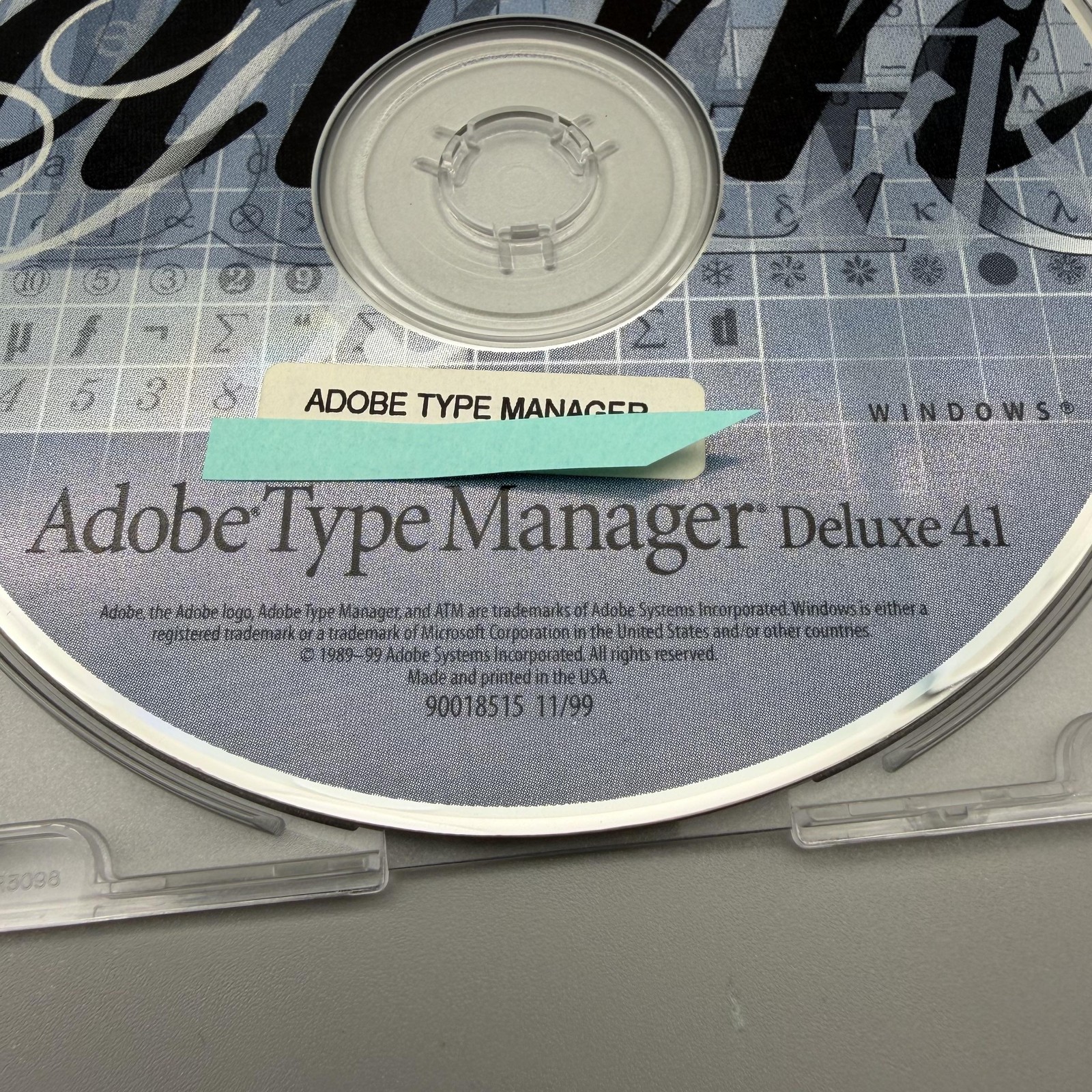 Vintage 1999 Adobe Type Manager Deluxe 4.1 Windows CD-ROM Font Software ATM