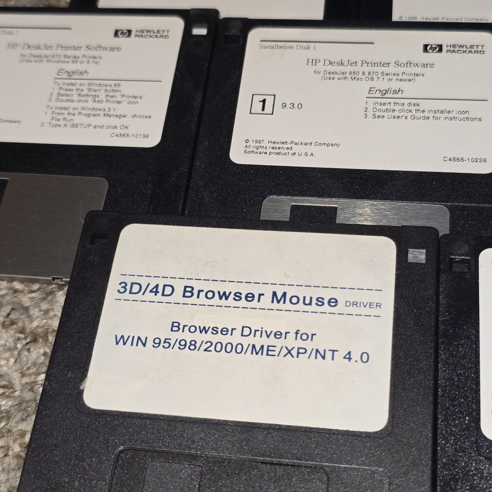 Lot Of 8 HP Deskjet Printer Software Diskettes For 870 Series 3.5″ Disk *read*