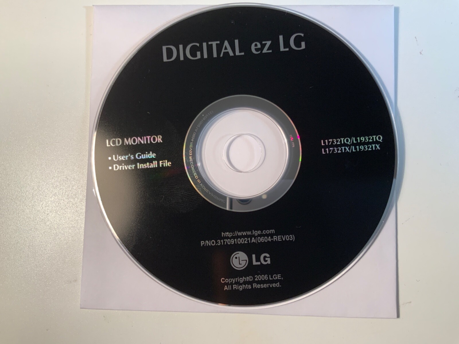DIGITAL ez LG color LCD monitor user guide file cd 2006