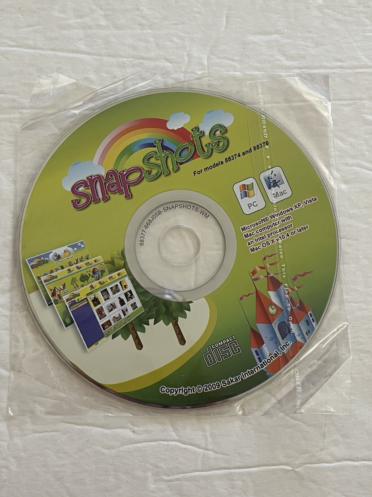 2009 Digital Camera CD Snapshots Program Disk By Sakar International MAC & PC