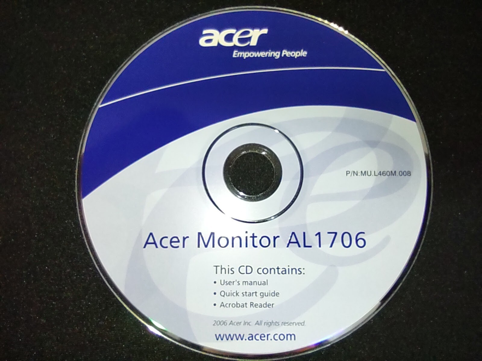 Acer LCD Monitor AL1706 Bundle Lot – CD Disc User Manual Quick Start Guide Docs