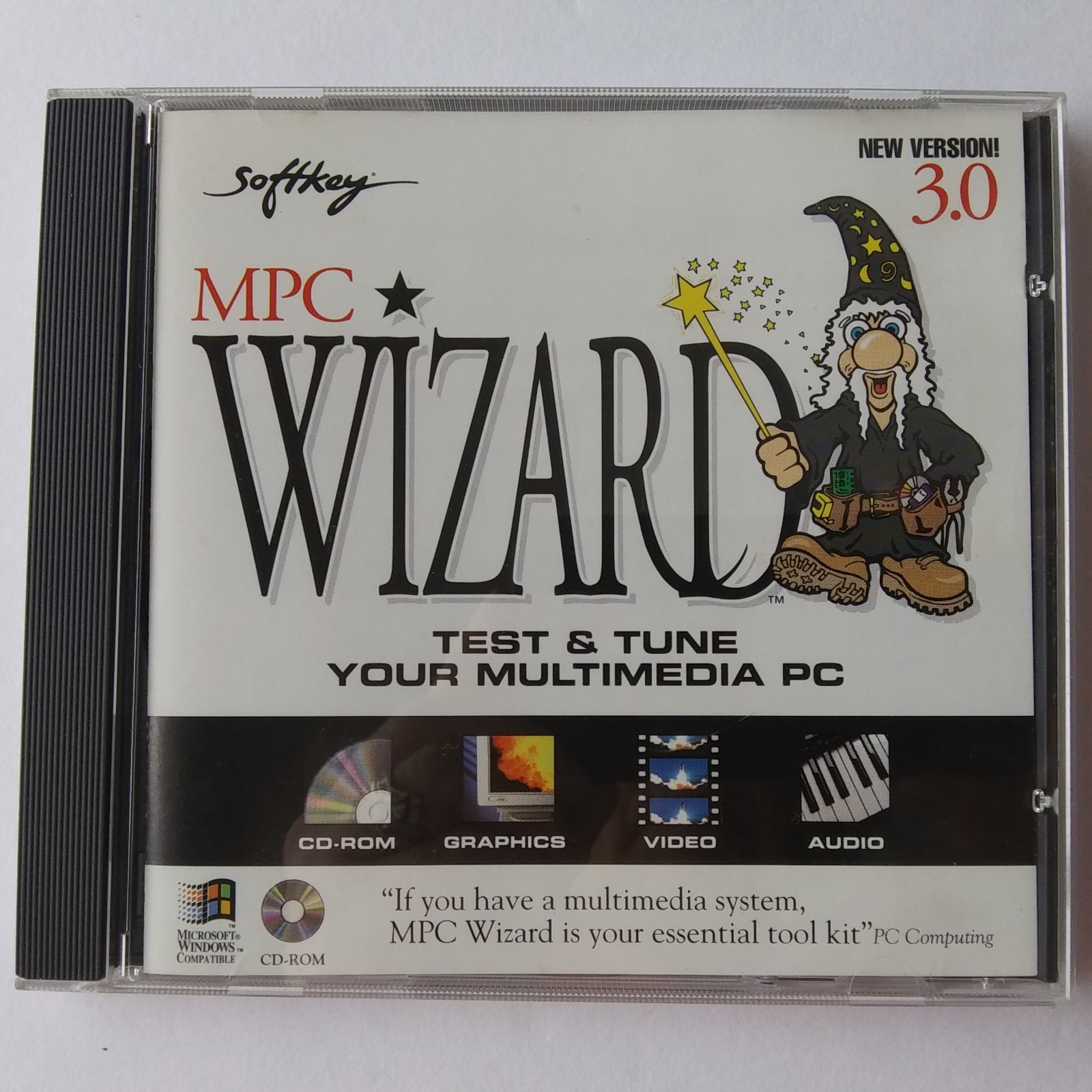 SoftKey MPC Wizard 3.0 CD-ROM PC Diagnostic Test & Tune Windows 3.1