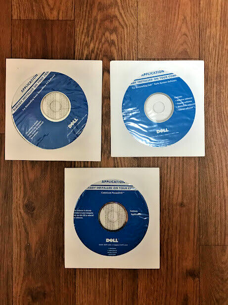 (3) Microsoft CDs Applications 2003 Cyberlink Sonic Record Dell Tools System