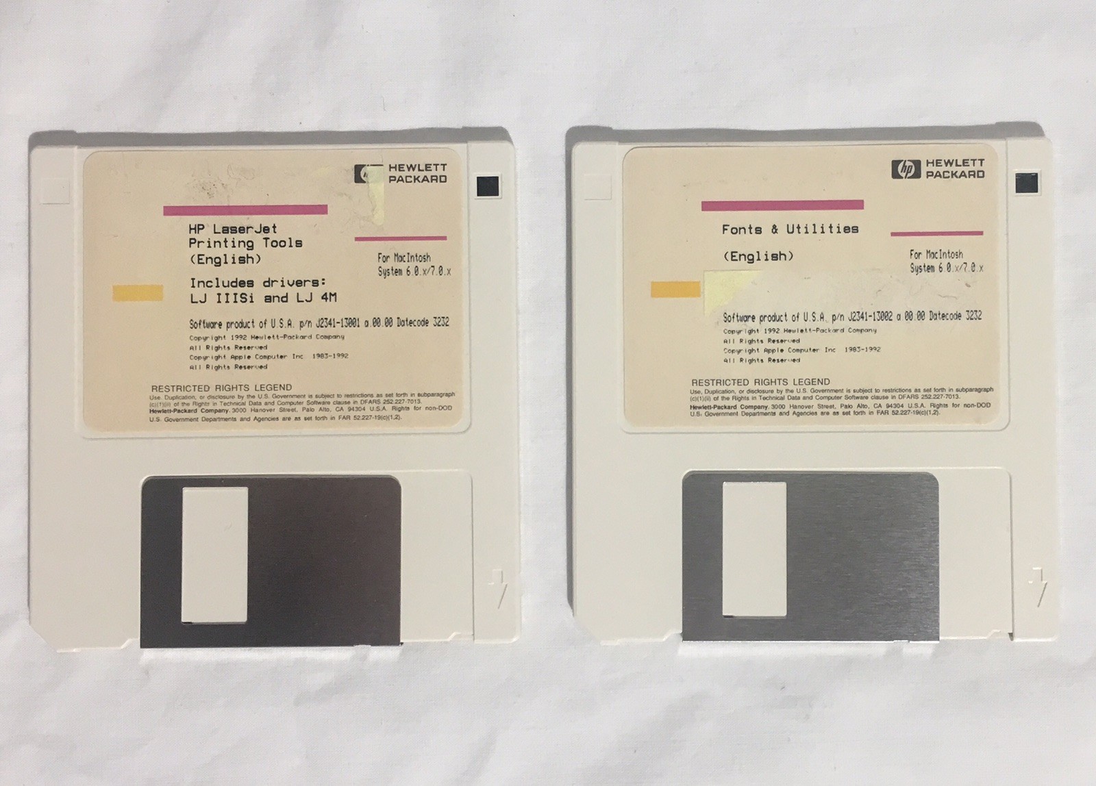 Vintage HP Hewlett-Packard LaserJet 3.5″ Diskettes Driver Utilities Disks MAC