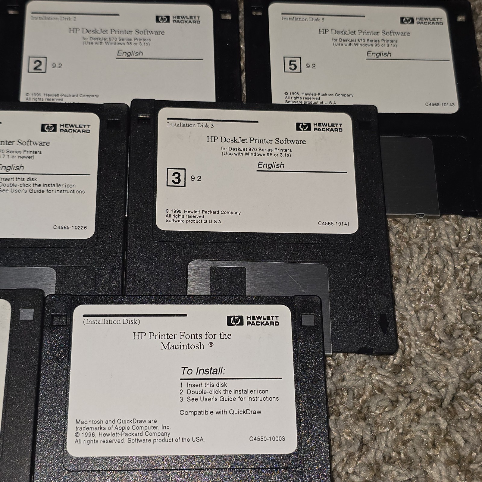 Lot Of 8 HP Deskjet Printer Software Diskettes For 870 Series 3.5″ Disk *read*